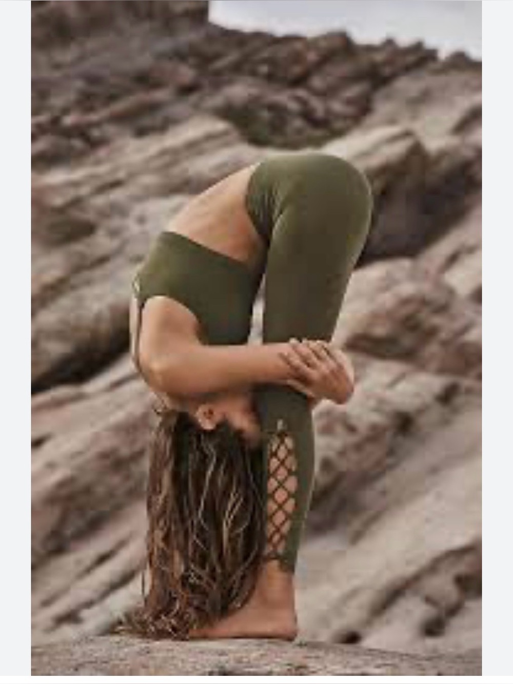 Free People Movement Olive Green On Tour Leggings M/L